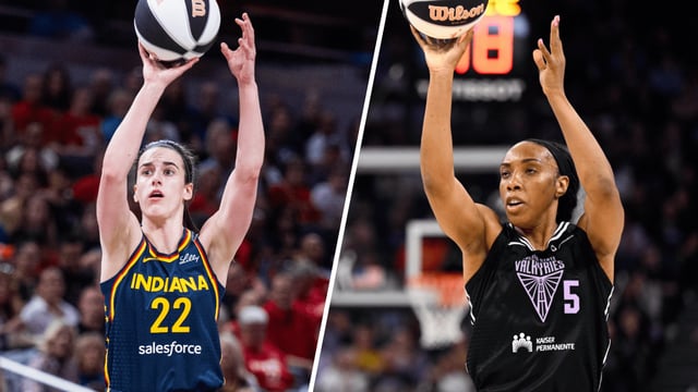 (L-R) Caitlin Clark and Kayla Thornton.