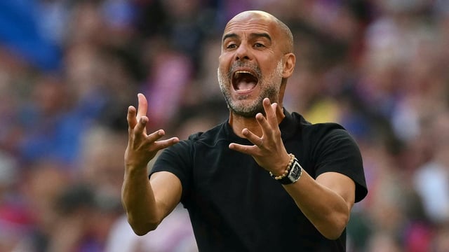Spät dran: Pep Guardiola und seine Spieler
