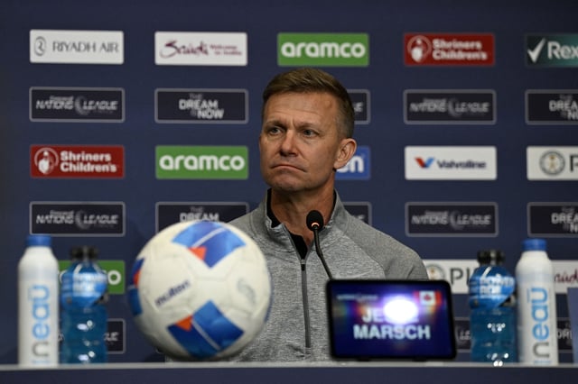Mar 20, 2025; Inglewood, California, USA; Canada head coach Jesse Marsch speaks to the media after the match against Mexico in the Concacaf Nations League semifinal match at SoFi Stadium. Mandatory Credit: Alex Gallardo-Imagn Images/File Photo