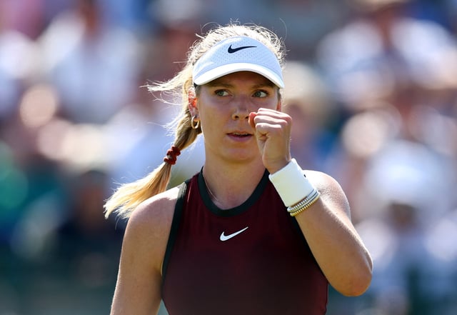 Tennis - Nottingham Open - Nottingham Tennis Centre, Nottingham, Britain - June 19, 2025 Britain's Katie Boulter reacts during her round of 16 match against Britain's Sonay Kartal Action Images via Reuters/Andrew Boyers