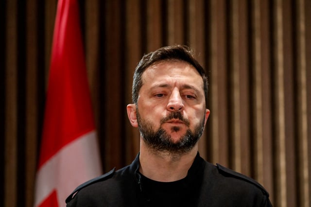 Ukrainian President Volodymyr Zelenskiy looks on during the G7 Leaders' Summit in Kananaskis, in Alberta, Canada, June 17, 2025. REUTERS/Amber Bracken/File Photo