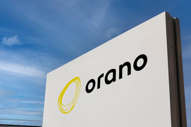 Logo d’Orano, multinationale française spécialisée dans les métiers du combustible nucléaire.