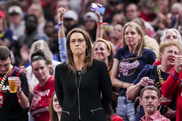 Jun 14, 2025; Indianapolis, Indiana, USA; Indiana Fever head coach Stephanie White watches the action during a game between the Indiana Fever and the New York Liberty at Gainbridge Fieldhouse. Mandatory Credit: Grace Smith-Imagn Images/File Photo