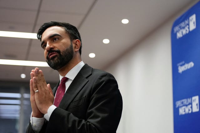 Assemblyman Zohran Mamdani talks to people after the New York City Democratic Mayoral Primary Debate at the John Jay College of Criminal Justice in the Gerald W. Lynch Theater in New York City., U.S., June 12, 2025. Vincent Alban/Pool via REUTERS/File Photo