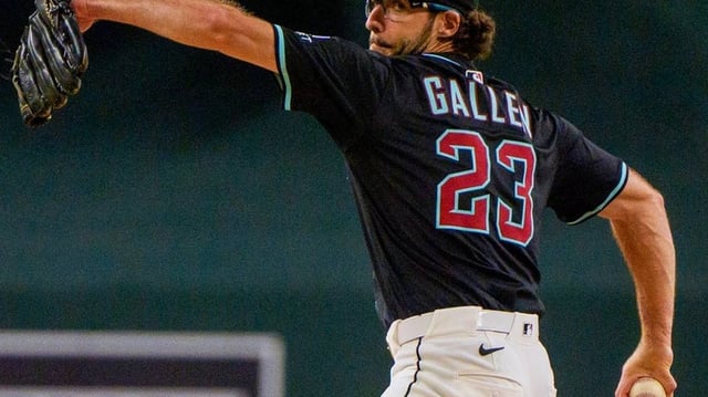 Jun 14, 2025; Phoenix, Arizona, USA; Arizona Diamondbacks pitcher Zac Gallen (23) on the mound to pitch during the third inning against the San Diego Padres at Chase Field. Mandatory Credit: Allan Henry-Imagn Images