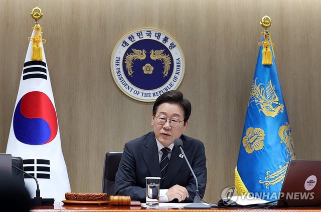 President Lee Jae Myung speaks during a Cabinet meeting at the presidential office in Seoul on June 20, 2025. (Yonhap)  