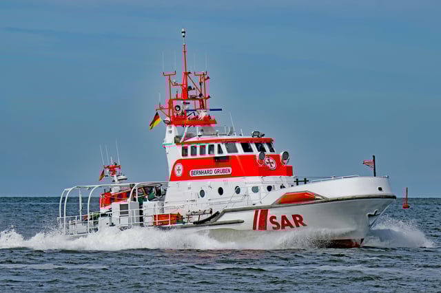 Der Seenotrettungskreuzer „Bernhard Gruben“ im Einsatz.