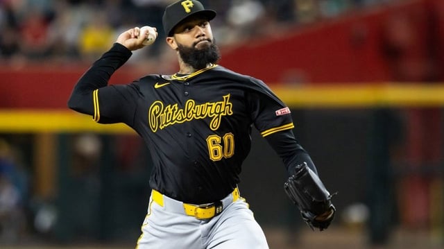 Pittsburgh Pirates pitcher Dennis Santana, seen during a game May 27 in Phoenix, was involved in an incident with a fan by the visitors’ bullpen during Thursday’s game against the Tigers in Detroit.
