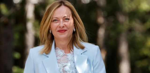 La Première ministre italienne Giorgia Meloni arrive au sommet du G7 à Kananaskis, au Canada, le 16 juin 2025