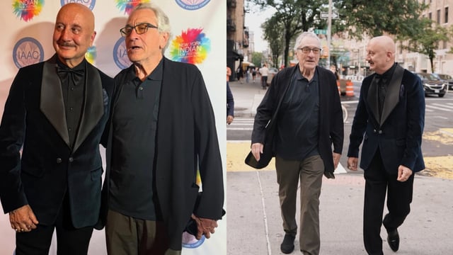 Anupam Kher reuintes with Robert De Niro at New York premiere of Tanvi The Great