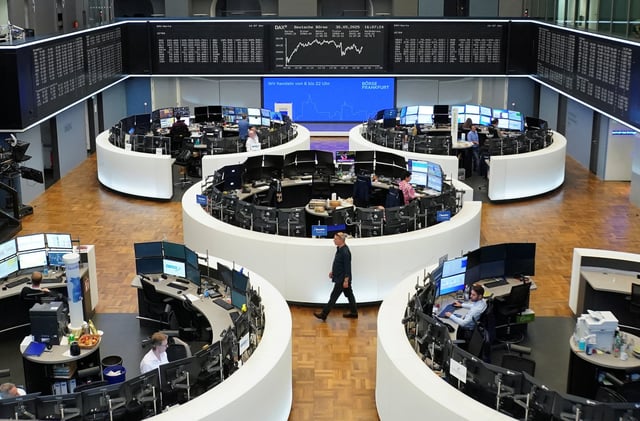 The German share price index DAX graph is pictured at the stock exchange in Frankfurt, Germany, May 30, 2025.   REUTERS/Wolfgang Rattay/File Photo