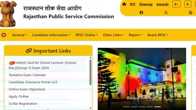 RPSC School Lecturer Group 1 Admit Card 2025 has been released at rpsc.rajasthan.gov.in, Candidates can download via the direct link given here. 
