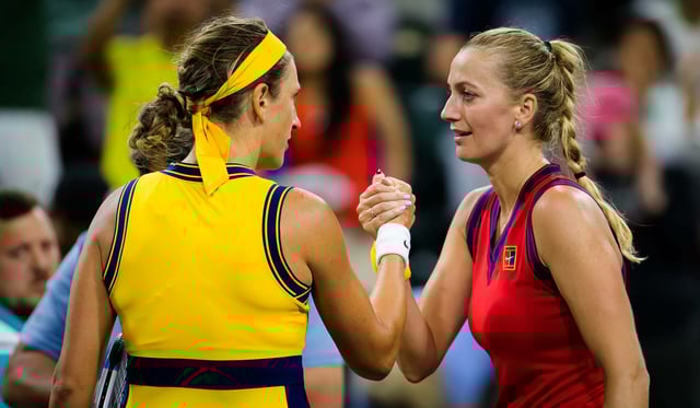 Petra Kvitova (r., mit Victoria Azarenka) wird ihre Tennis-Karriere beenden.