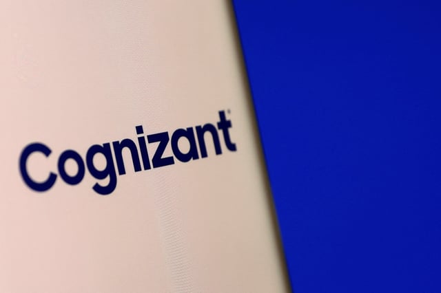 Cognizant's logo is pictured on a smartphone in this illustration taken, December 4, 2021. REUTERS/Dado Ruvic/Illustration