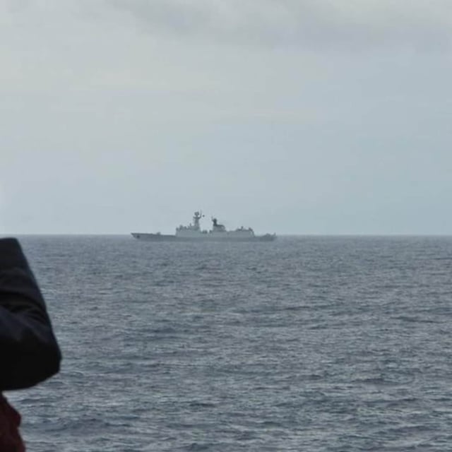 Taiwans Marine beobachtet eine chinesische Fregatte in der Taiwan-Straße (Archivbild).