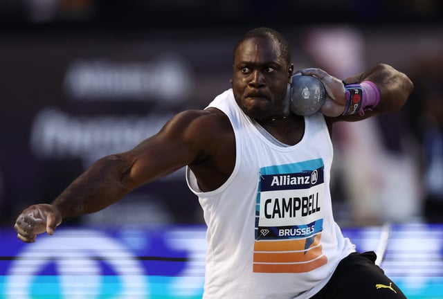 Athletics - Diamond League - Brussels - King Baudouin Stadium, Brussels, Belgium - September 14, 2024 Rajindra Campbell of Jamaica in action during the Men's Shot Put REUTERS/Yves Herman/File Photo