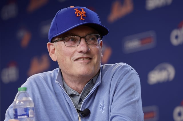 NEW YORK, NEW YORK - JUNE 28: (NEW YORK DAILIES OUT) New York Mets owner Steve Cohen speaks to the media before a game against the Milwaukee Brewers at Citi Field on June 28, 2023 in New York City. The Brewers defeated the Mets 5-2. (Photo by Jim McIsaac/Getty Images)
