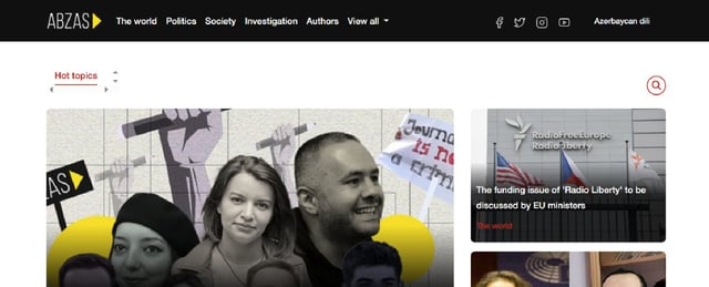 Abzas Media main page screenshot