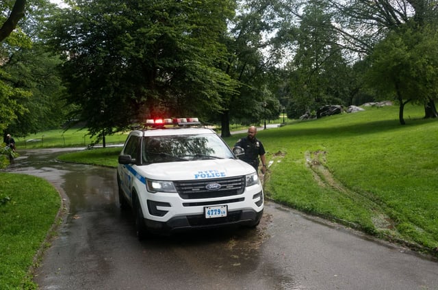 Police respond after Yassin Khalifa was struck by lightning in the East Meadow of Central Park in Manhattan, New York on Thursday, June 19, 2025. (Gardiner Anderson / New York Daily News)