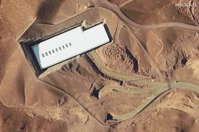 A satellite image of the Fordo uranium enrichment facility, south of  Tehran.