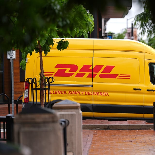 A DHL delivery van Tuesday, June 3, 2025, in Boulder, Colo. (AP Photo/David Zalubowski)