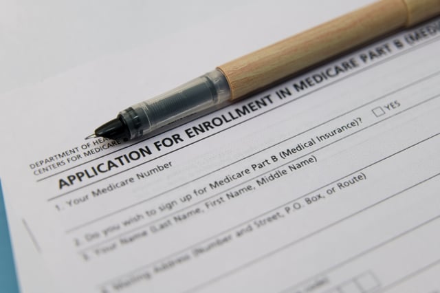 Stock image/file photo: Medicare enrollment form.