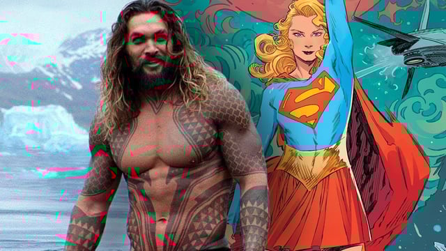 Jason Momoa as Aquaman and a Supergirl comic