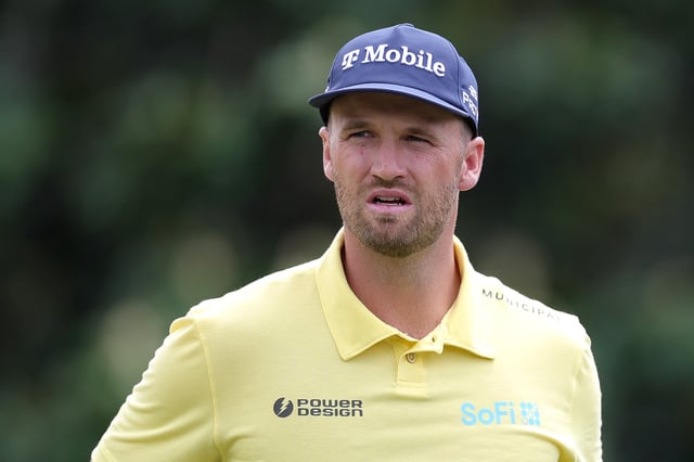Wyndham Clark of the United States looks across the first green during the first round of the 2025 Masters Tournament at Augusta National Golf Club on April 10, 2025 in Augusta, Georgia.