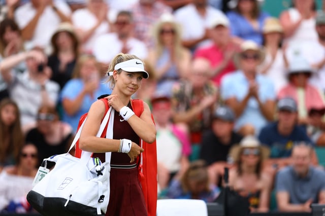 Tennis - Nottingham Open - Nottingham Tennis Centre, Nottingham, Britain - June 20, 2025 Britain's Katie Boulter reacts after losing her quarter final match against McCartney Kessler of the U.S. Action Images via Reuters/Andrew Boyers