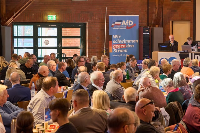Kurz vor dem Landesparteitag der AfD Schleswig-Holstein wird das Bürgerhaus in Henstedt-Ulzburg mit Parolen beschmiert (Archivfoto).