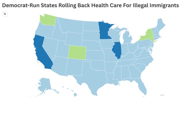 Some Democrat-run states are rolling back health care, or considering rolling it back, for undocumented immigrants due to heightened fiscal budgets.