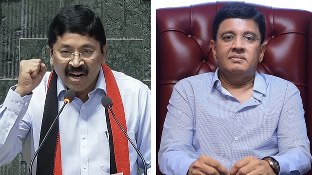 Dayanidhi and Kalanithi Maran are the grandnephews of DMK patriarch M Karunanidhi | Credit: Sandad TV/Commons