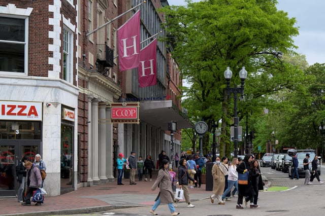 The Coop in Harvard Square of Harvard University in Cambridge, Massachusetts, U.S., May 23, 2025.   REUTERS/Faith Ninivaggi