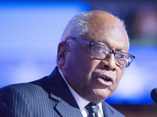 Rep. James E. Clyburn (D-SC) speaks during the 2024 Democratic National Convention in Chicago, Illinois, United States on August 19, 2024. (Jacek Boczarski/Anadolu via Getty)
