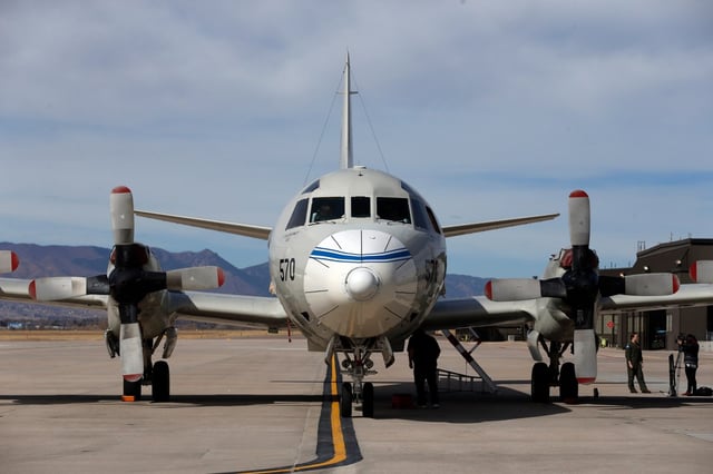 NASA plans to fly specially equipped research planes like this Navy P-3 Orion from June 29 to July 2, 2025, at altitudes as low as 1,000 feet over urban areas, power plants and landfills across Southern California as part of a mission to study air pollution and greenhouse gas emissions. (2017 AP file photo/Brennan Linsley)