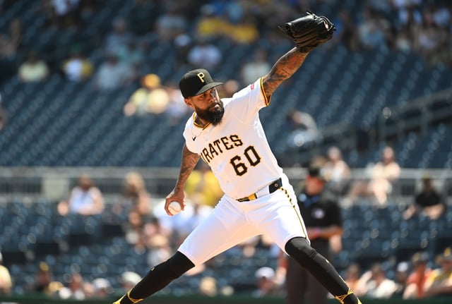 Jun 11, 2025; Pittsburgh, Pennsylvania, USA;  Pittsburgh Pirates relief pitcher Dennis Santana (60) delivers the ball to the Miami Marlins at PNC Park. Mandatory Credit: Philip G. Pavely-Imagn Images/File Photo