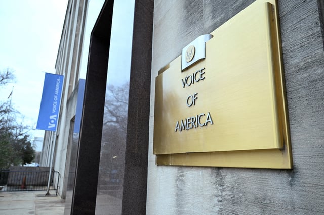 A view of the Voice of America (VOA) building, a day after more than 1,300 of the employees of the media broadcaster, which operates in almost 50 languages, were placed on leave in Washington, D.C., U.S. March 16, 2025. REUTERS/Annabelle Gordon/File Photo