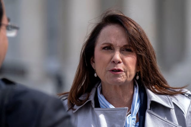 Louisiana Attorney General Liz Murrill leaves the U.S. Supreme Court after justices heard arguments in an appeal by President Joe Biden's administration of restrictions imposed by lower courts on its ability to encourage social media companies to remove content deemed misinformation, in Washington, U.S., March 18, 2024. REUTERS/Bonnie Cash/File Photo