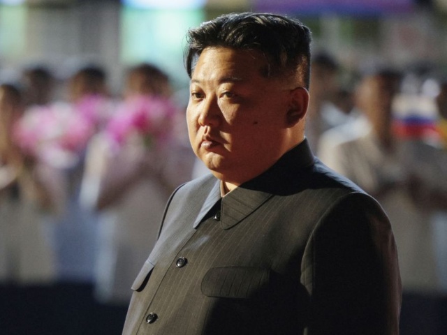 In this pool photograph distributed by the Russian state agency Sputnik, North Korea's leader Kim Jong Un looks on, at the Pyongyang International Airport in Pyongyang, on June 19, 2024. (Photo by Gavriil GRIGOROV / POOL / AFP) / -- Editor's note : this image is distributed by the Russian state owned agency Sputnik - (Photo by GAVRIIL GRIGOROV/POOL/AFP via Getty Images)