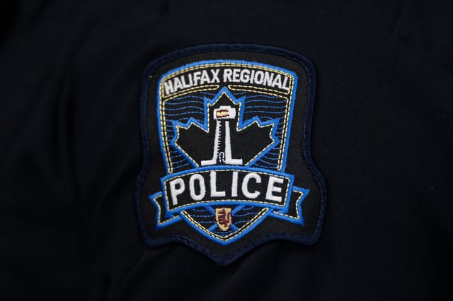 A shoulder patch on the uniform of a Halifax Regional Police officer is seen in Halifax on Tuesday, Sept. 17, 2024. Police say a toddler has died after he was hit by a vehicle north of the city's downtown. THE CANADIAN PRESS/Darren Calabrese