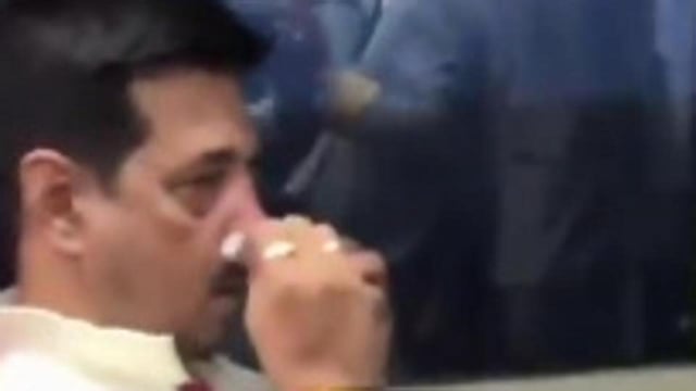 A screen grab of the injured passenger. (SOURCED)