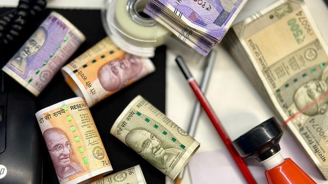 Indian rupee bank notes.