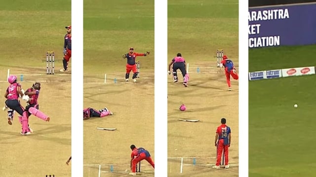 Rahul Tripathi missed an easy run out attempt, in Pune.