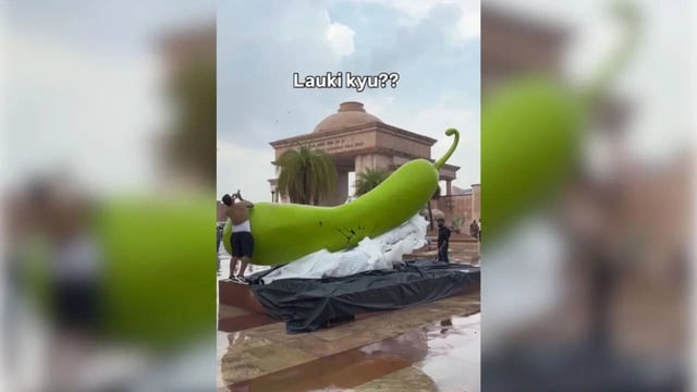 A Big 'Lauki' In Middle Of The Lucknow City