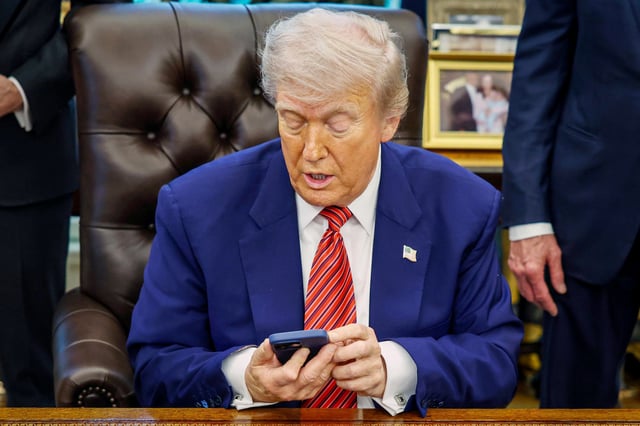 Donald Trump in the Oval Office of the White House on May 23, 2025.