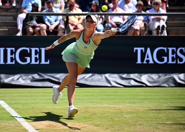 Tennis - Berlin Tennis Open - Steffi Graf Stadium, Berlin, Germany - June 21, 2025 Czech Republic's Marketa Vondrousova in action during her semi final match against Belarus' Aryna Sabalenka REUTERS/Annegret Hilse