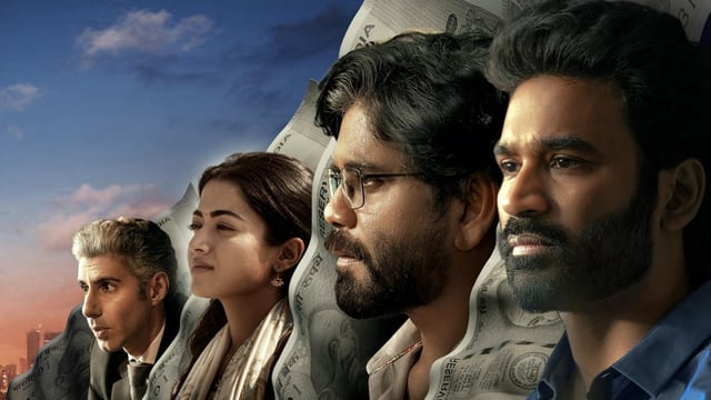 Kuberaa worldwide box office collection day 1: Jim Sarbh, Rashmika Mandanna, Nagarjuna and Dhanush in a still from the film. 
