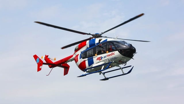 An Airmedic helicopter in operation in 2023.