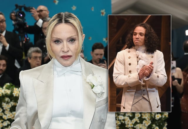 &#34;Hamilton&#34; star Anthony Ramos (inset) says Madonna (main) was on her iPad &#34;the whole time&#34; she saw the Broadway hit. (Getty Images)