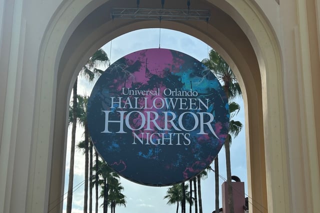 Scenes from Universal&#39;s Halloween Horror Nights event at Universal Studios theme park in Orlando. A medallion at the park&#39;s entrance heralds HHN season. (Dewayne Bevil/Orlando Sentinel)....Photos taken Aug. 2024..STOCK